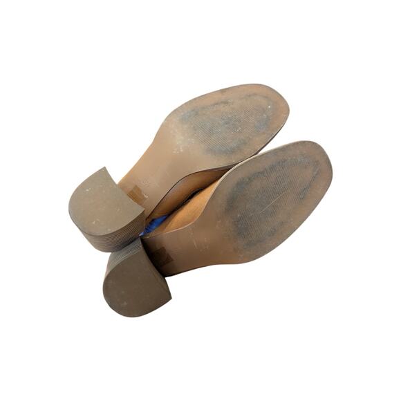 Madewell Carey Mule Leather Brown Tan Womens 8.5 Slip On Heels Twee Preppy Shoes - Picture 5 of 7